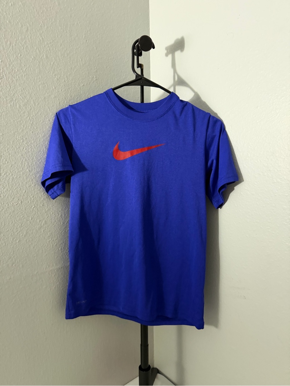 Nike Youth Blue Tee with Red Swoosh